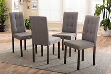 Load image into Gallery viewer, Baxton Studio Andrew Modern and Contemporary Grey Fabric Upholstered Grid-tufting Dining Chair (Set of 4)
