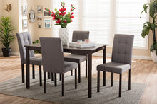 Load image into Gallery viewer, Baxton Studio Andrew Modern and Contemporary 5-Piece Grey Fabric Upholstered Grid-tufting Dining Set
