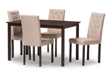 Load image into Gallery viewer, Baxton Studio Gardner Modern and Contemporary 5-Piece Dark Brown Finished Beige Fabric Upholstered Dining Set 
