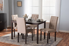 Load image into Gallery viewer, Baxton Studio Gardner Modern and Contemporary 5-Piece Dark Brown Finished Beige Fabric Upholstered Dining Set 
