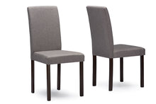 Load image into Gallery viewer, Baxton Studio Andrew Contemporary Espresso Wood Grey Fabric Dining Chair (Set of 4)
