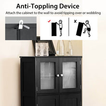Load image into Gallery viewer, Bathroom Floor Storage Locker Kitchen Cabinet with Doors and Adjustable Shelf-Black
