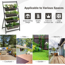 Load image into Gallery viewer, 4-Tier Vertical Raised Garden Bed with 4 Containers and Drainage Holes-S
