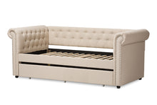 Load image into Gallery viewer, Baxton Studio Mabelle Modern and Contemporary Beige Fabric Trundle Daybed
