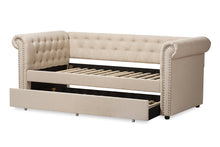 Load image into Gallery viewer, Baxton Studio Mabelle Modern and Contemporary Beige Fabric Trundle Daybed
