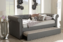 Load image into Gallery viewer, Baxton Studio Mabelle Modern and Contemporary Grey Fabric Trundle Daybed
