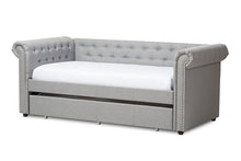 Load image into Gallery viewer, Baxton Studio Mabelle Modern and Contemporary Grey Fabric Trundle Daybed

