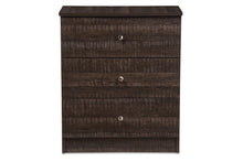 Load image into Gallery viewer, Baxton Studio Decon Modern and Contemporary Espresso Brown Wood 3-Drawer Storage Chest
