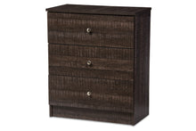 Load image into Gallery viewer, Baxton Studio Decon Modern and Contemporary Espresso Brown Wood 3-Drawer Storage Chest
