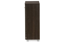 Load image into Gallery viewer, Baxton Studio Mason Modern and Contemporary Dark Brown Multipurpose Storage Cabinet Sideboard with Two Class Doors
