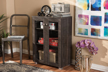 Load image into Gallery viewer, Baxton Studio Mason Modern and Contemporary Dark Brown Multipurpose Storage Cabinet Sideboard with Two Class Doors
