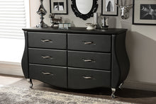 Load image into Gallery viewer, Baxton Studio Enzo Modern and Contemporary Black Faux Leather 6-Drawer Dresser
