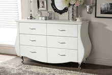 Load image into Gallery viewer, Baxton Studio Enzo Modern and Contemporary White Faux Leather 6-Drawer Dresser
