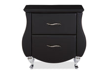 Load image into Gallery viewer, Baxton Studio Erin Modern and Contemporary Black Faux Leather Upholstered Nightstand
