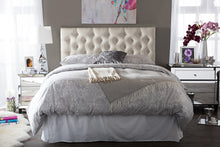 Load image into Gallery viewer, Baxton Studio Viviana Modern and Contemporary Light Beige Fabric Upholstered Button-tufted Queen Size Headboard
