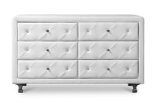Load image into Gallery viewer, Baxton Studio Luminescence White Faux Leather Upholstered Dresser
