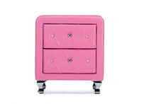 Load image into Gallery viewer, Baxton Studio Stella Crystal Tufted Pink Leather Modern Nightstand
