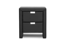 Load image into Gallery viewer, Baxton Studio Frey Black Upholstered Modern Nightstand
