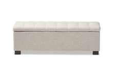 Load image into Gallery viewer, Baxton Studio Roanoke Modern and Contemporary Beige Fabric Upholstered Grid-Tufting Storage Ottoman Bench
