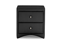 Load image into Gallery viewer, Baxton Studio Dorian Black Faux Leather Upholstered Modern Nightstand
