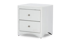Load image into Gallery viewer, Baxton Studio Dorian White Faux Leather Upholstered Modern Nightstand
