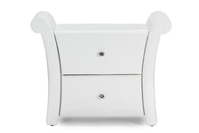 Load image into Gallery viewer, Baxton Studio Victoria Matte White PU Leather 2 Storage Drawers Nightstand Bedside Table
