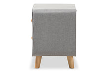Load image into Gallery viewer, Baxton Studio Jonesy Mid-Century Grey Fabric Upholstered 2-Drawer Nightstand
