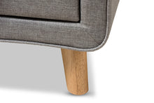 Load image into Gallery viewer, Baxton Studio Jonesy Mid-Century Grey Fabric Upholstered 2-Drawer Nightstand
