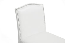 Load image into Gallery viewer, Baxton Studio Libra White Modern Bar Stool with Nail Head Trim (Set of 2)

