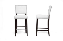 Load image into Gallery viewer, Baxton Studio Aries White Modern Bar Stool with Nail Head Trim (Set of 2)

