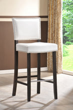 Load image into Gallery viewer, Baxton Studio Aries White Modern Bar Stool with Nail Head Trim (Set of 2)
