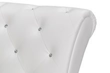 Load image into Gallery viewer, Baxton Studio Pease Contemporary White Faux Leather Upholstered Crystal Button Tufted Chaise Lounge
