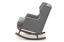 Load image into Gallery viewer, Baxton Studio Iona Mid-century Retro Modern Grey Fabric Upholstered Button-tufted Wingback Rocking Chair
