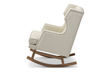 Load image into Gallery viewer, Baxton Studio Iona Mid-century Retro Modern Light Beige Fabric Upholstered Button-tufted Wingback Rocking Chair
