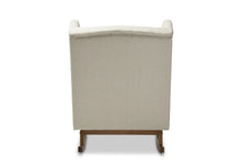 Load image into Gallery viewer, Baxton Studio Iona Mid-century Retro Modern Light Beige Fabric Upholstered Button-tufted Wingback Rocking Chair
