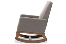 Load image into Gallery viewer, Baxton Studio Yashiya Mid-century Retro Modern Grey Fabric Upholstered Rocking Chair and Ottoman Set
