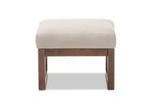 Load image into Gallery viewer, Baxton Studio Yashiya Mid-century Retro Modern Light Beige Fabric Upholstered Ottoman Stool
