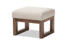 Load image into Gallery viewer, Baxton Studio Yashiya Mid-century Retro Modern Light Beige Fabric Upholstered Ottoman Stool
