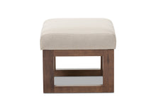 Load image into Gallery viewer, Baxton Studio Yashiya Mid-century Retro Modern Light Beige Fabric Upholstered Ottoman Stool
