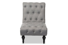 Load image into Gallery viewer, Baxton Studio Layla Mid-century Retro Modern Grey Fabric Upholstered Button-tufted Chaise Lounge
