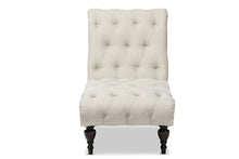 Load image into Gallery viewer, Baxton Studio Layla Mid-century Modern Light Beige Fabric Upholstered Button-tufted Chaise Lounge
