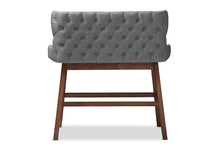 Load image into Gallery viewer, Baxton Studio Gradisca Modern and Contemporary Grey Fabric Button-tufted Upholstered Bar Bench Banquette
