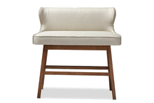Load image into Gallery viewer, Baxton Studio Gradisca Modern and Contemporary Light Beige Fabric Button-tufted Upholstered Bar Bench Banquette
