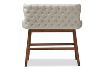 Load image into Gallery viewer, Baxton Studio Gradisca Modern and Contemporary Light Beige Fabric Button-tufted Upholstered Bar Bench Banquette
