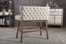 Load image into Gallery viewer, Baxton Studio Gradisca Modern and Contemporary Light Beige Fabric Button-tufted Upholstered Bar Bench Banquette

