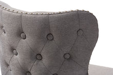 Load image into Gallery viewer, Baxton Studio Gradisca Modern and Contemporary Brown Wood Finishing and Grey Fabric Button-Tufted Upholstered Swivel Barstool
