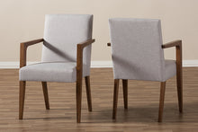 Load image into Gallery viewer, Baxton Studio Andrea Mid-Century Modern Greyish Beige Upholstered Wooden Armchair (Set of 2)
