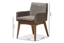 Load image into Gallery viewer, Baxton Studio Nexus Mid-Century Modern Walnut Wood Finishing and Gravel Fabric Upholstered Arm Chair (Set of 2)

