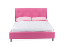 Load image into Gallery viewer, Baxton Studio Barbara Pink Leather Modern Full Size Bed with Crystal Button Tufting
