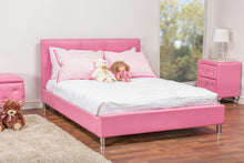 Load image into Gallery viewer, Baxton Studio Barbara Pink Leather Modern Full Size Bed with Crystal Button Tufting
